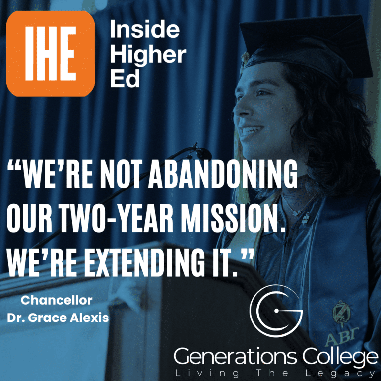 Generations College Featured in Inside Higher Ed for New Bachelor’s Degrees